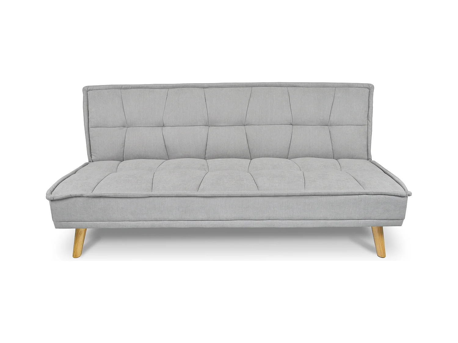 Divano letto clic clac in tessuto vellutato grigio, divano 3 posti mod. Bart