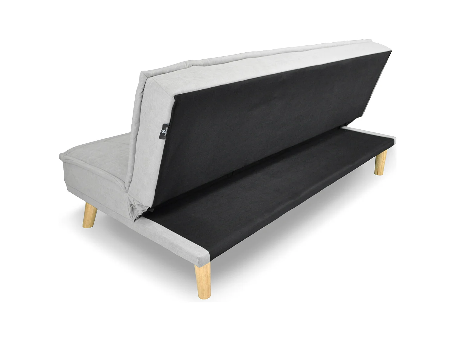 Divano letto clic clac in tessuto vellutato grigio, divano 3 posti mod. Bart