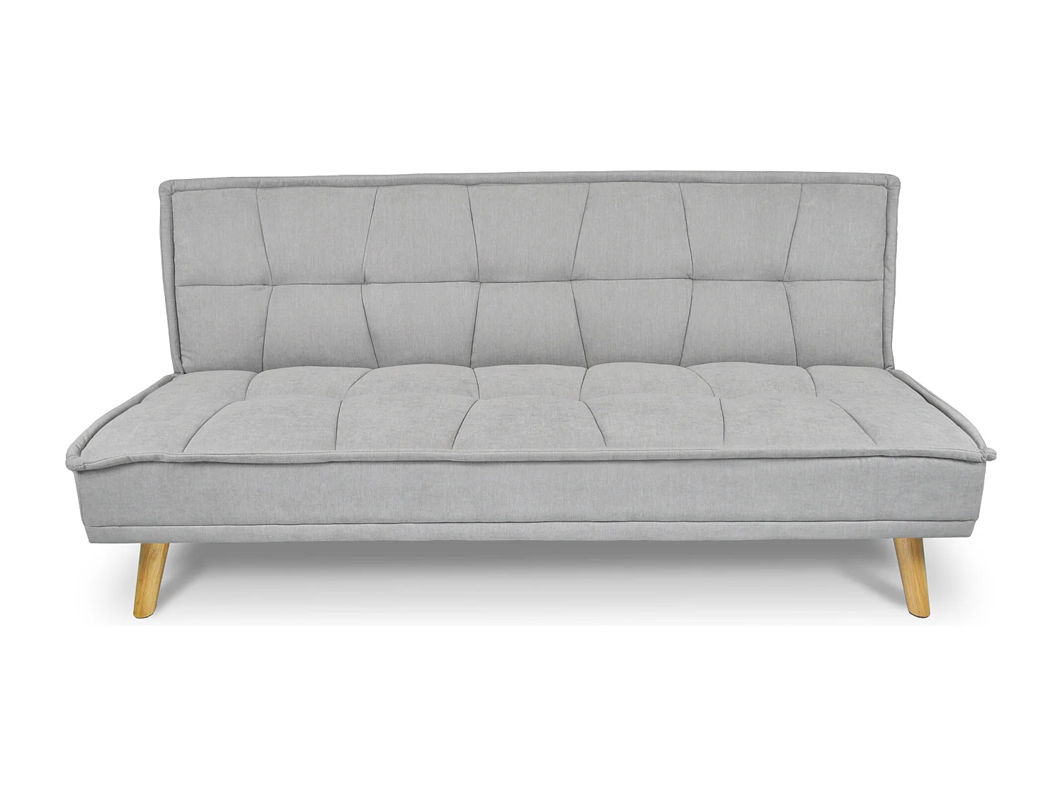 Divano letto clic clac in tessuto vellutato grigio, divano 3 posti mod. Bart