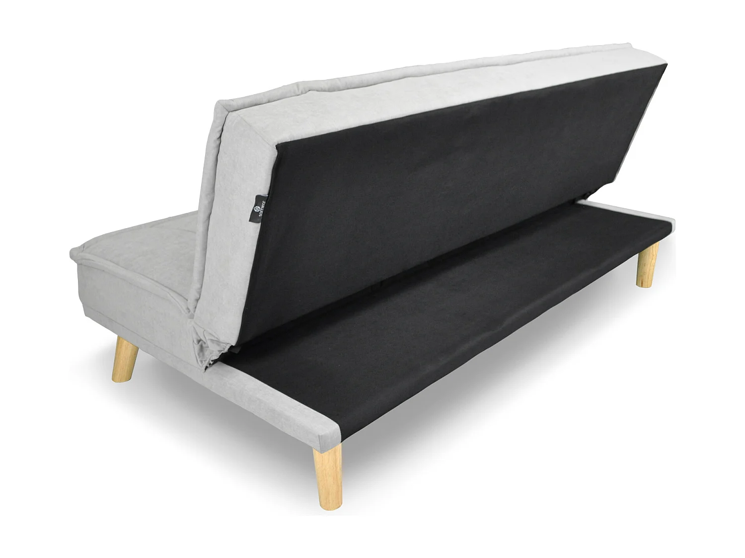 Divano letto clic clac in tessuto vellutato grigio, divano 3 posti mod. Bart