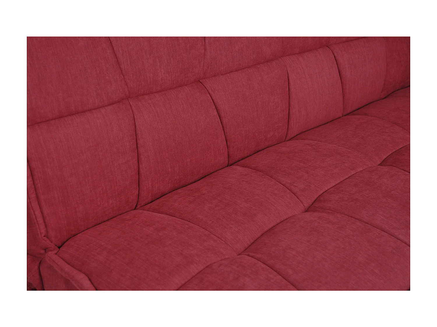 Divano letto clic clac in tessuto vellutato bordeaux, divano 3 posti mod. Bart