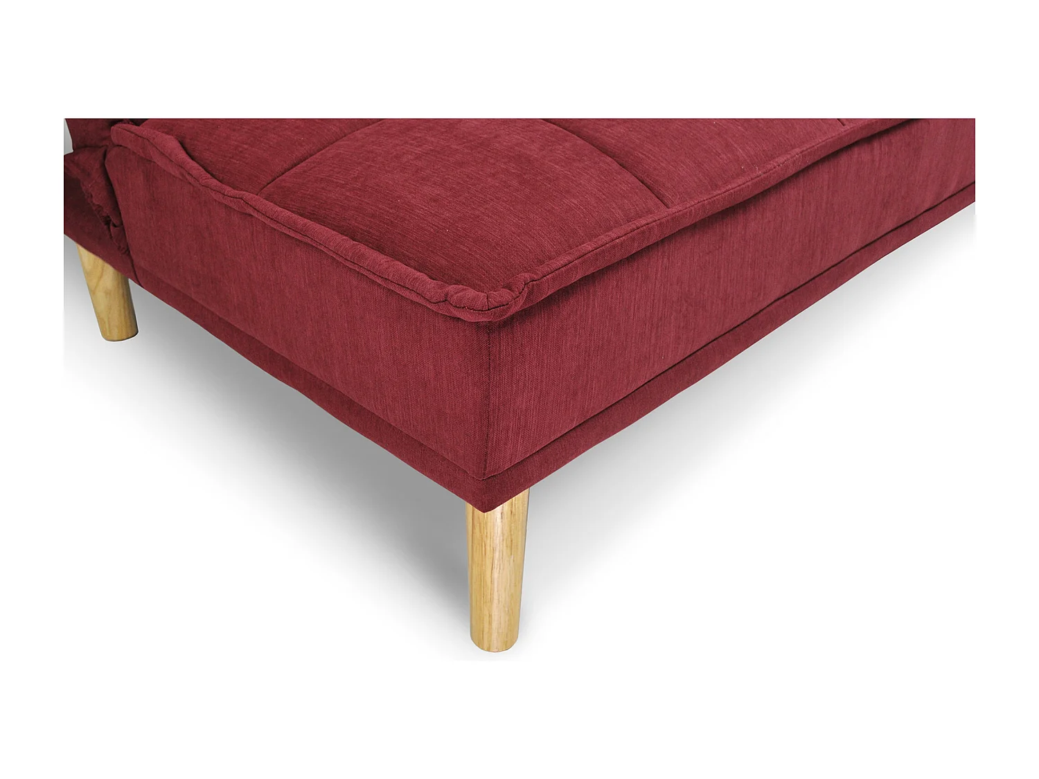 Divano letto clic clac in tessuto vellutato bordeaux, divano 3 posti mod. Bart