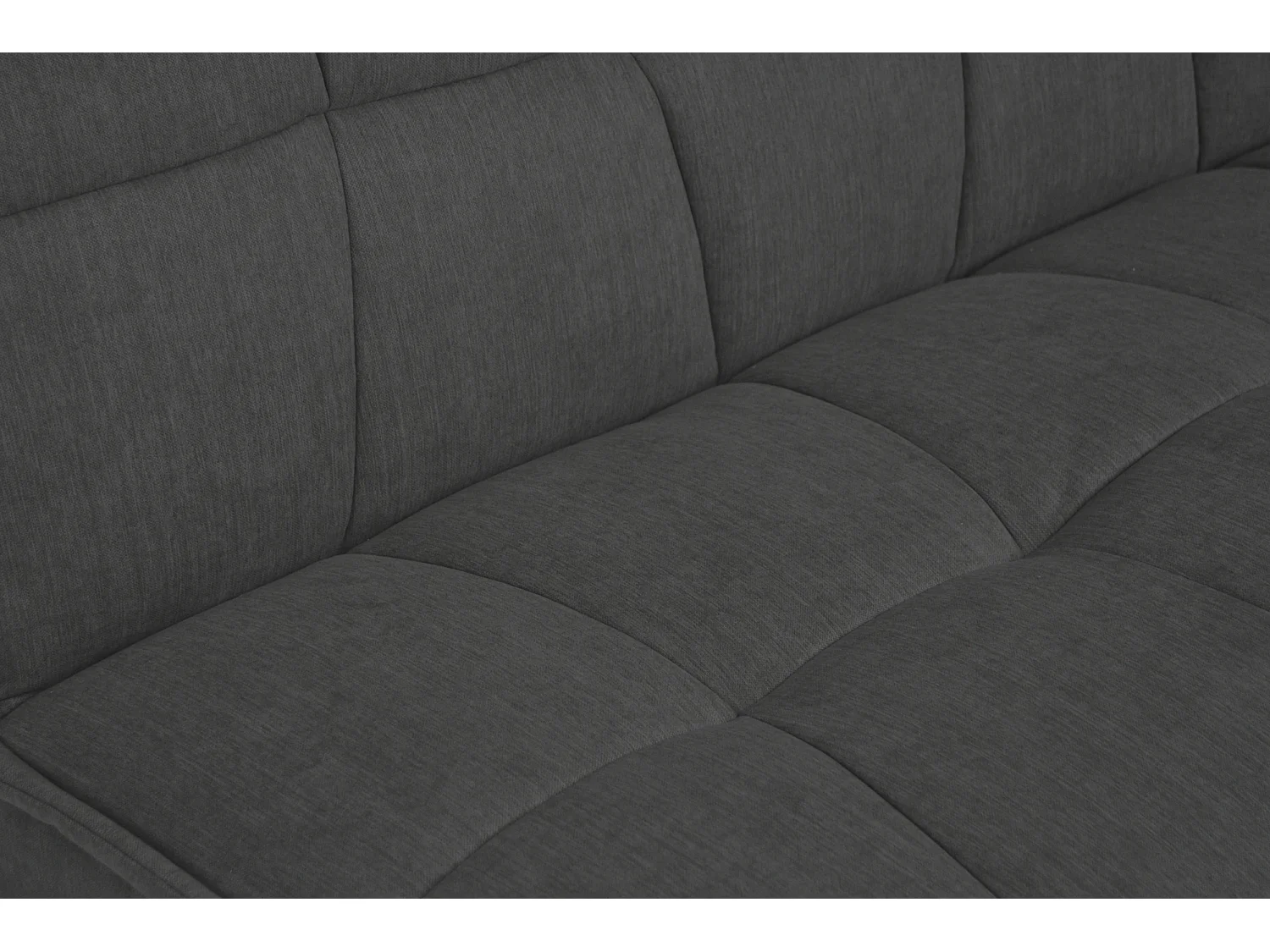 Divano letto clic clac in tessuto vellutato grigio scuro, divano 3 posti mod. Bart