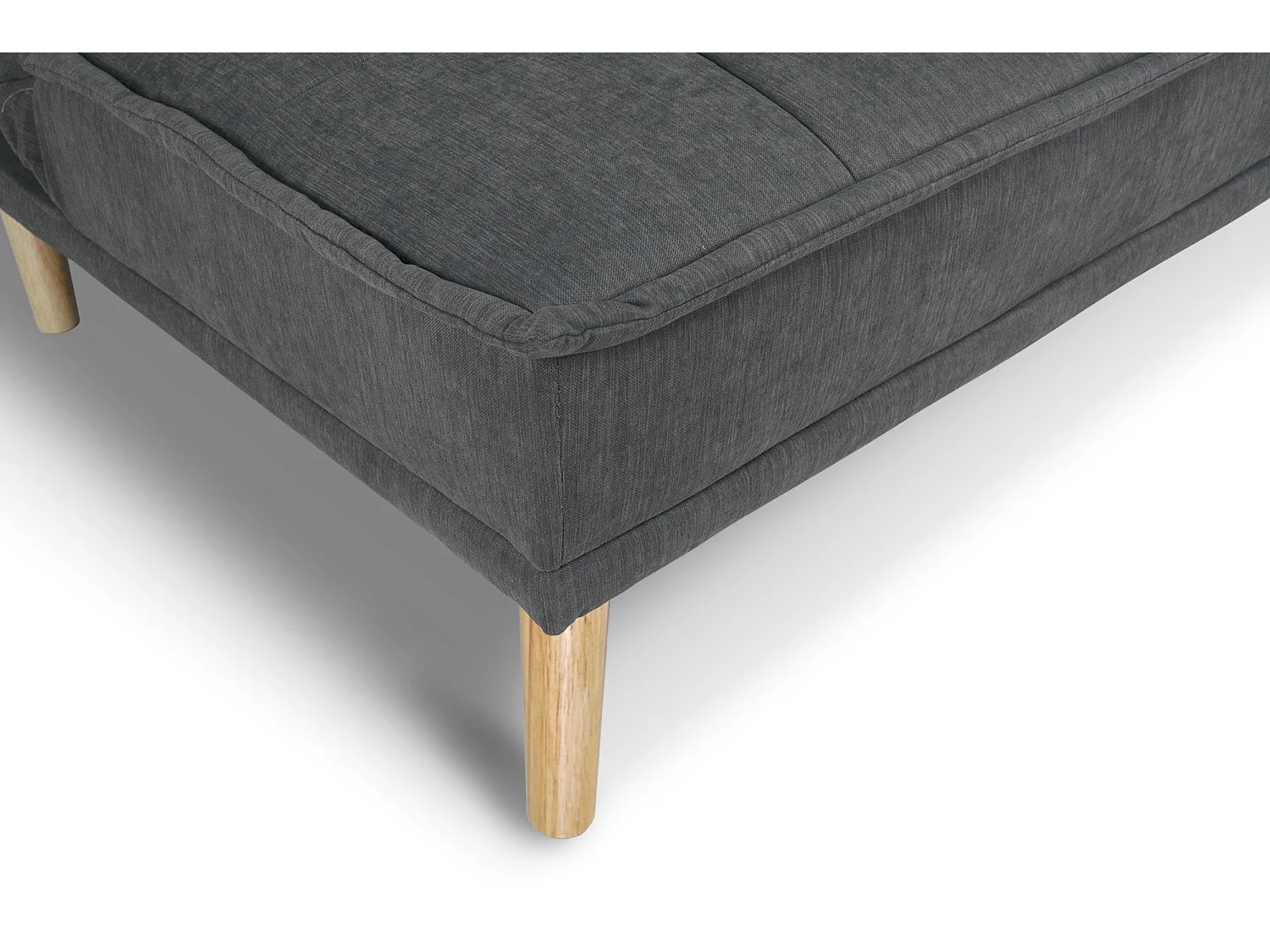 Divano letto clic clac in tessuto vellutato grigio scuro, divano 3 posti mod. Bart