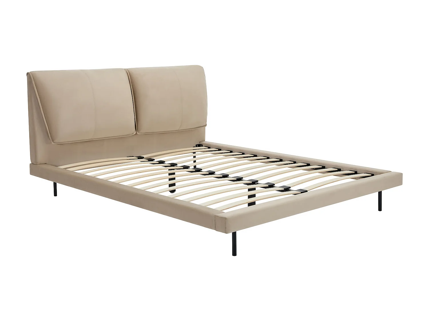 Letto 140 x 190 cm Velluto Tortora - IBEDIA