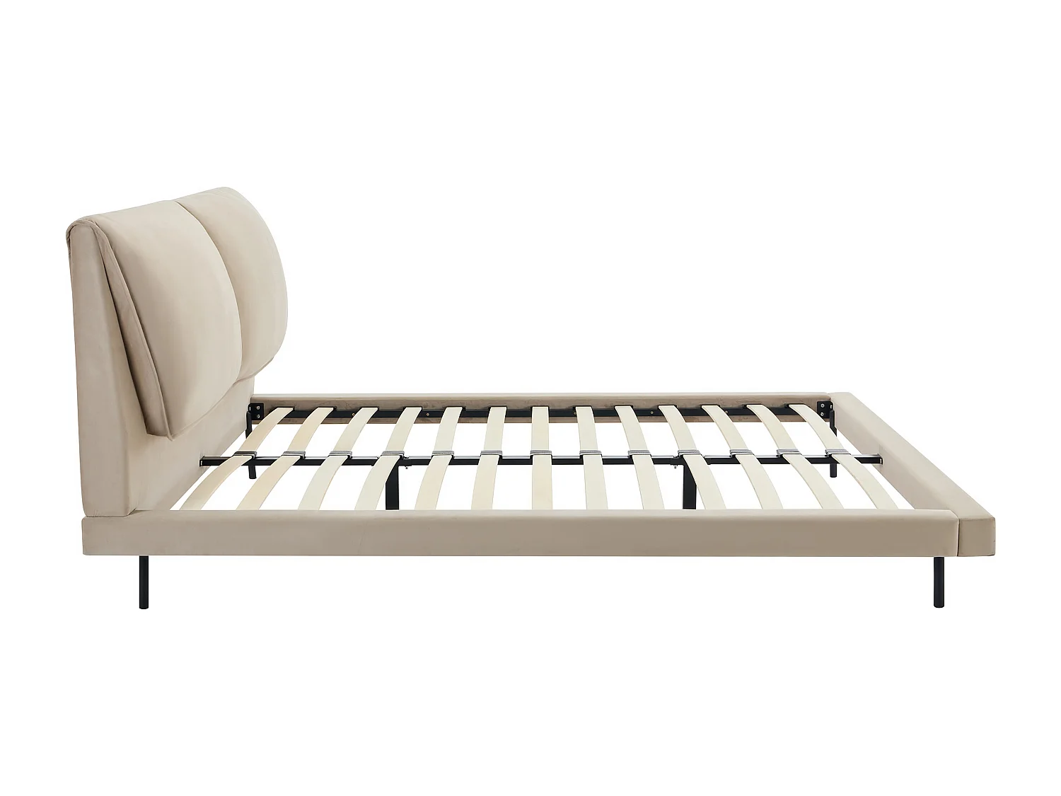 Letto 140 x 190 cm Velluto Tortora - IBEDIA