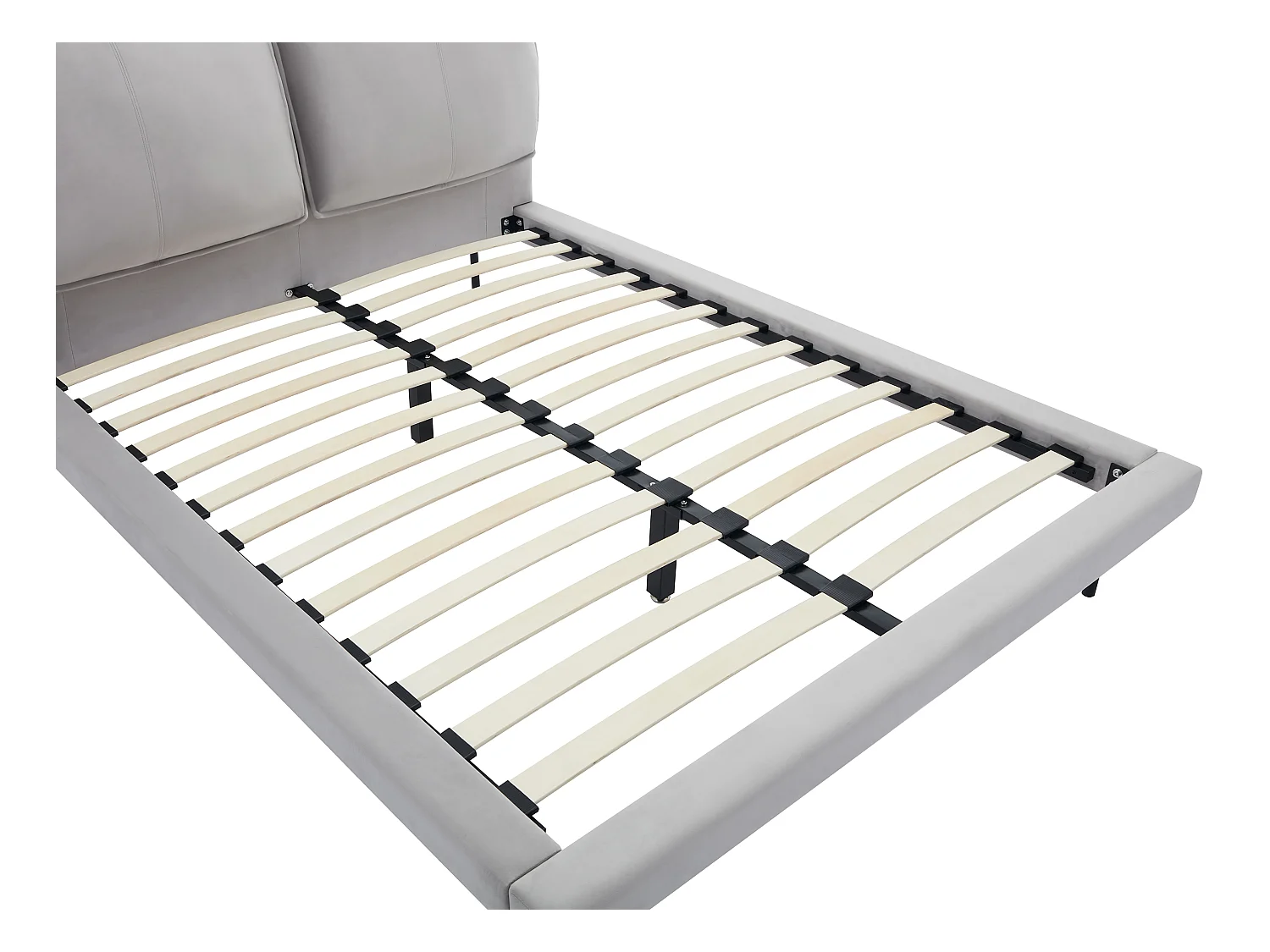 Letto 160 x 200 cm Velluto Grigio - IBEDIA