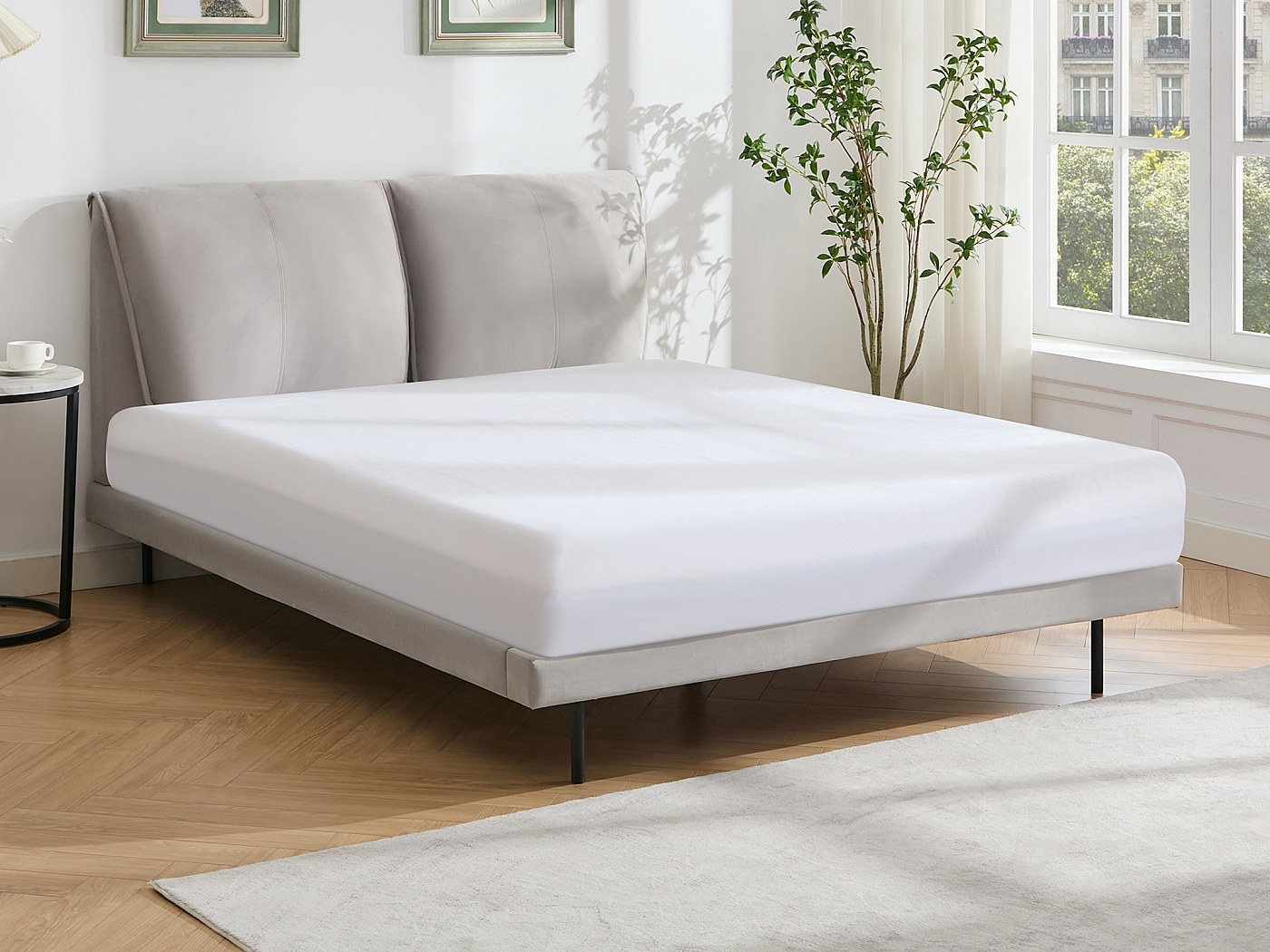 Zinus Alexia Letto Matrimoniale 160x200 Cm: Struttura Con Contenitore In Legno E Testiera, Altezza 30 Cm, Capacità 318 Kg, Facile Montaggio