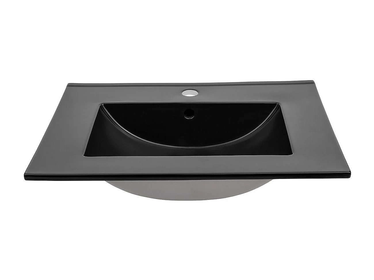 vasque rectangulaire noir à encastrer en céramique -  60 x 46 cm - LAVA