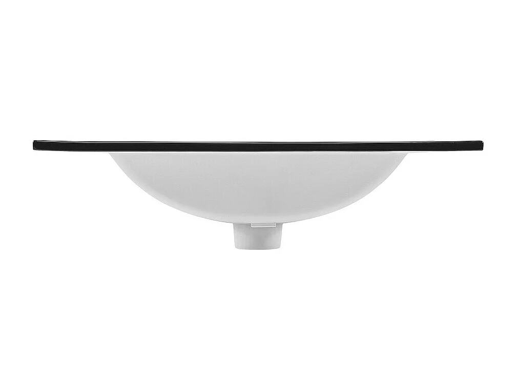 vasque rectangulaire noir à encastrer en céramique -  60 x 46 cm - LAVA