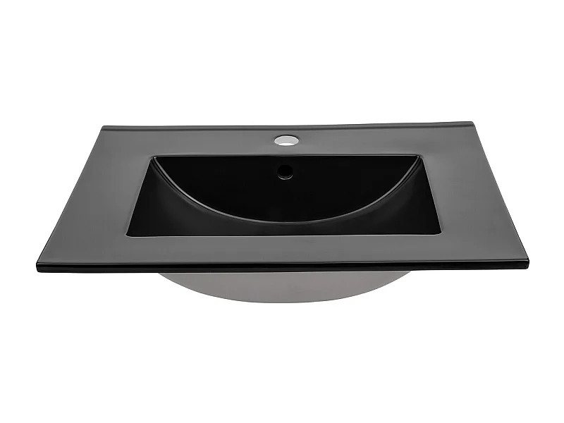 vasque rectangulaire noir à encastrer en céramique -  60 x 46 cm - LAVA