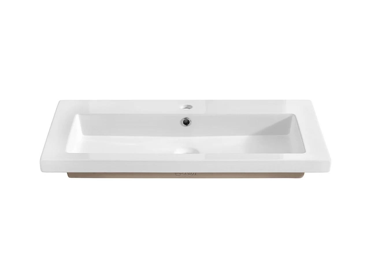 vasque rectangulaire blanche à encastrer en céramique -  60 x 46 cm - SPIRIT