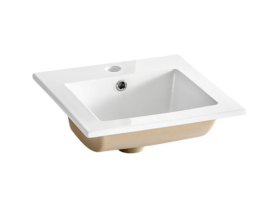 Vasque rectangulaire blanche à encastrer en céramique -  42 x 42 cm - SQUARE