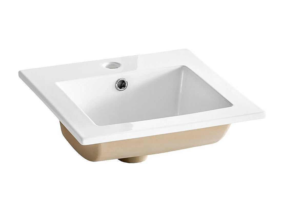Vasque rectangulaire blanche à encastrer en céramique -  42 x 42 cm - SQUARE