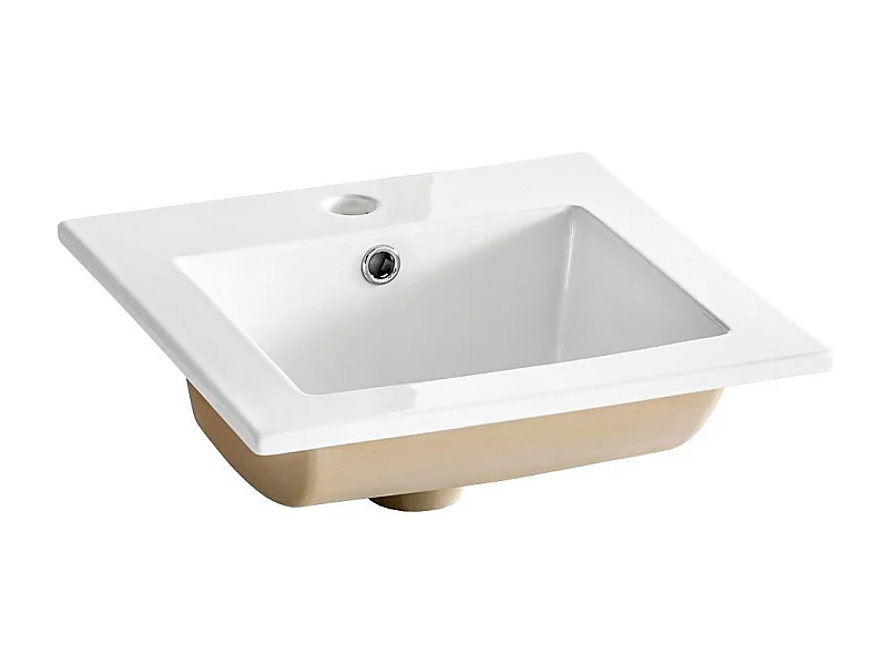 Vasque rectangulaire blanche à encastrer en céramique -  42 x 42 cm - SQUARE