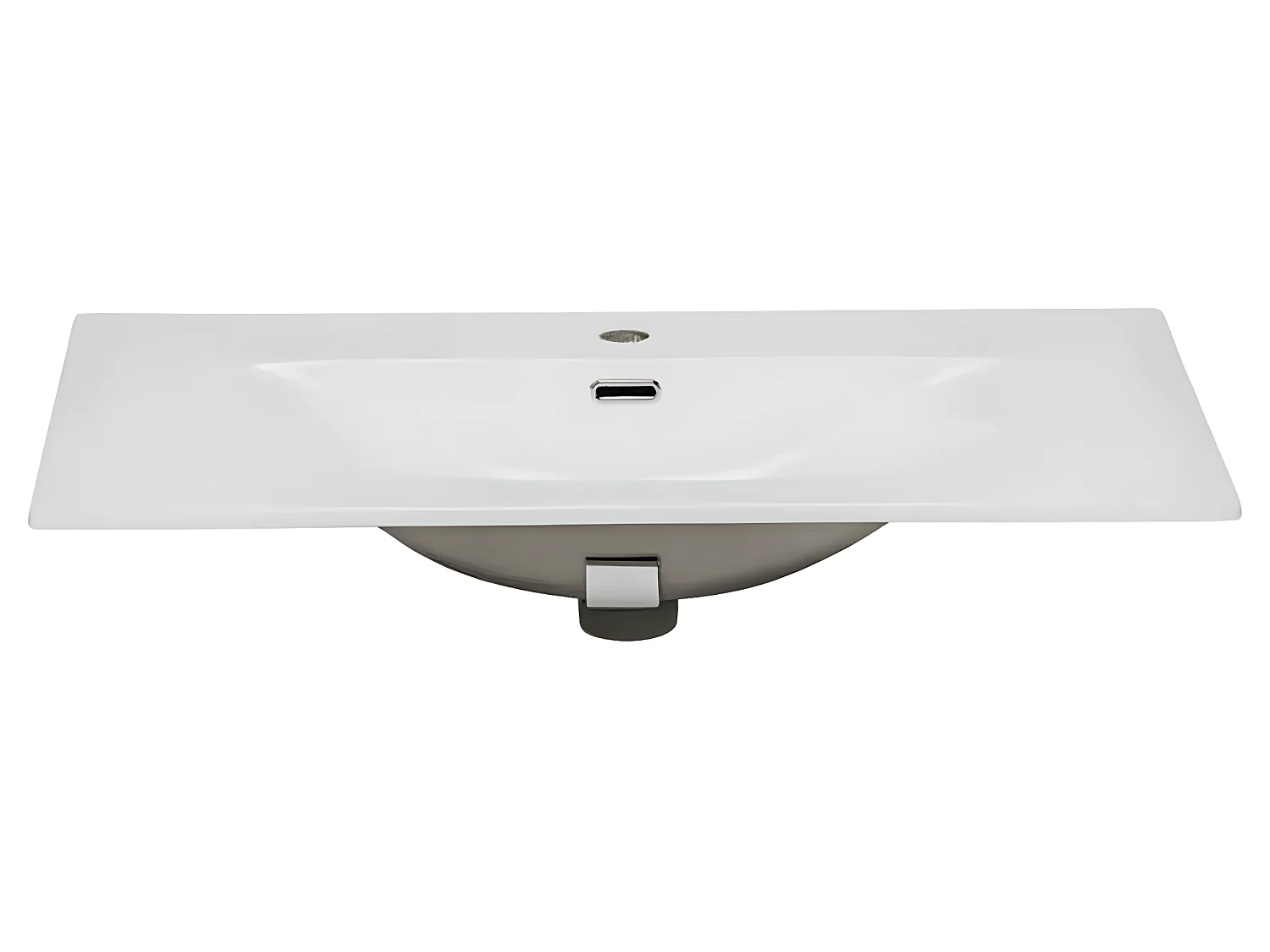 vasque rectangulaire blanche à encastrer en céramique - 60 x 46 cm - SKY