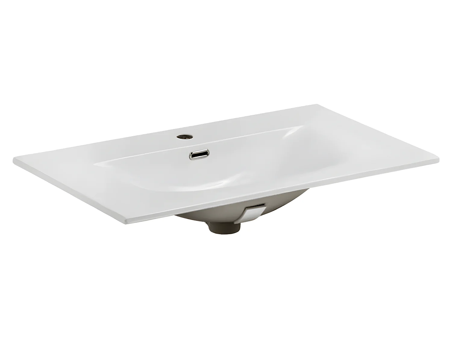 vasque rectangulaire blanche à encastrer en céramique - 60 x 46 cm - SKY