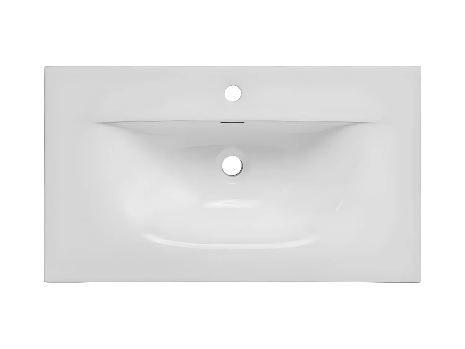 vasque rectangulaire blanche à encastrer en céramique - 60 x 46 cm - SKY