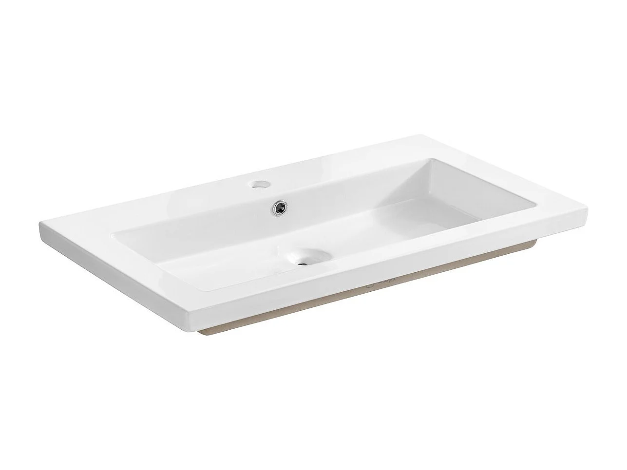 vasque rectangulaire blanche à encastrer en céramique -  80 x 46 cm - SPIRIT