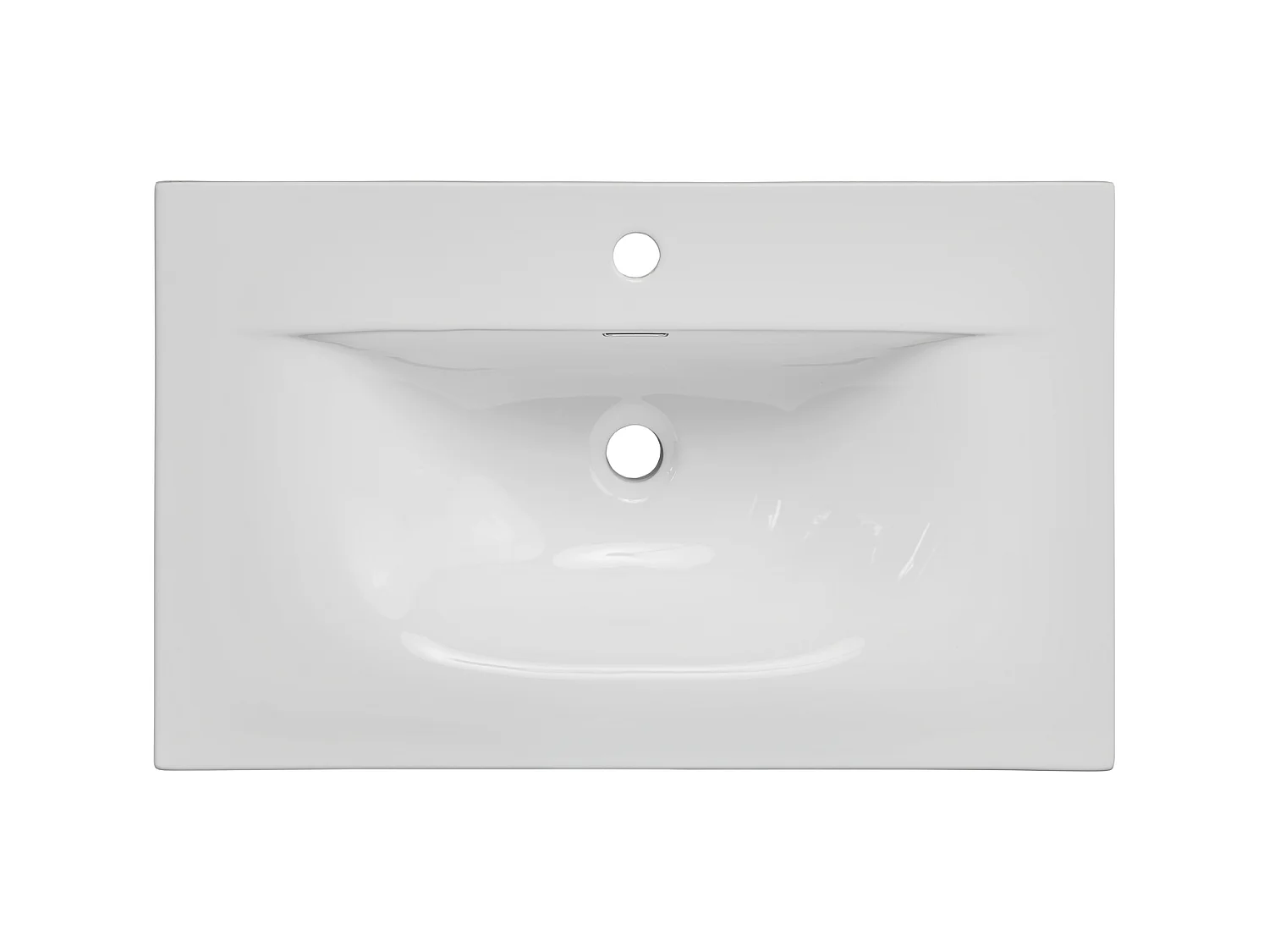 Lavabo pour meuble SKY 80-8099 81 cm, une cuve, blanc brillant