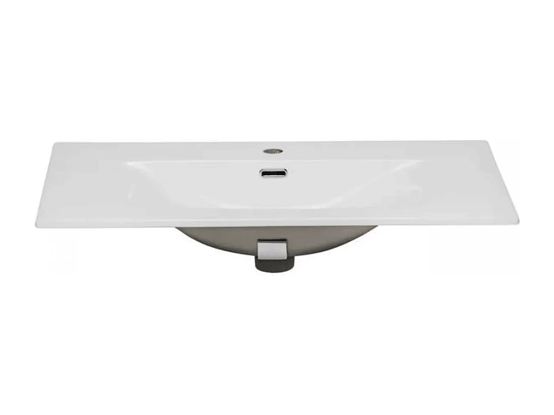 vasque rectangulaire blanche à encastrer en céramique -  80 x 46 cm - SKY