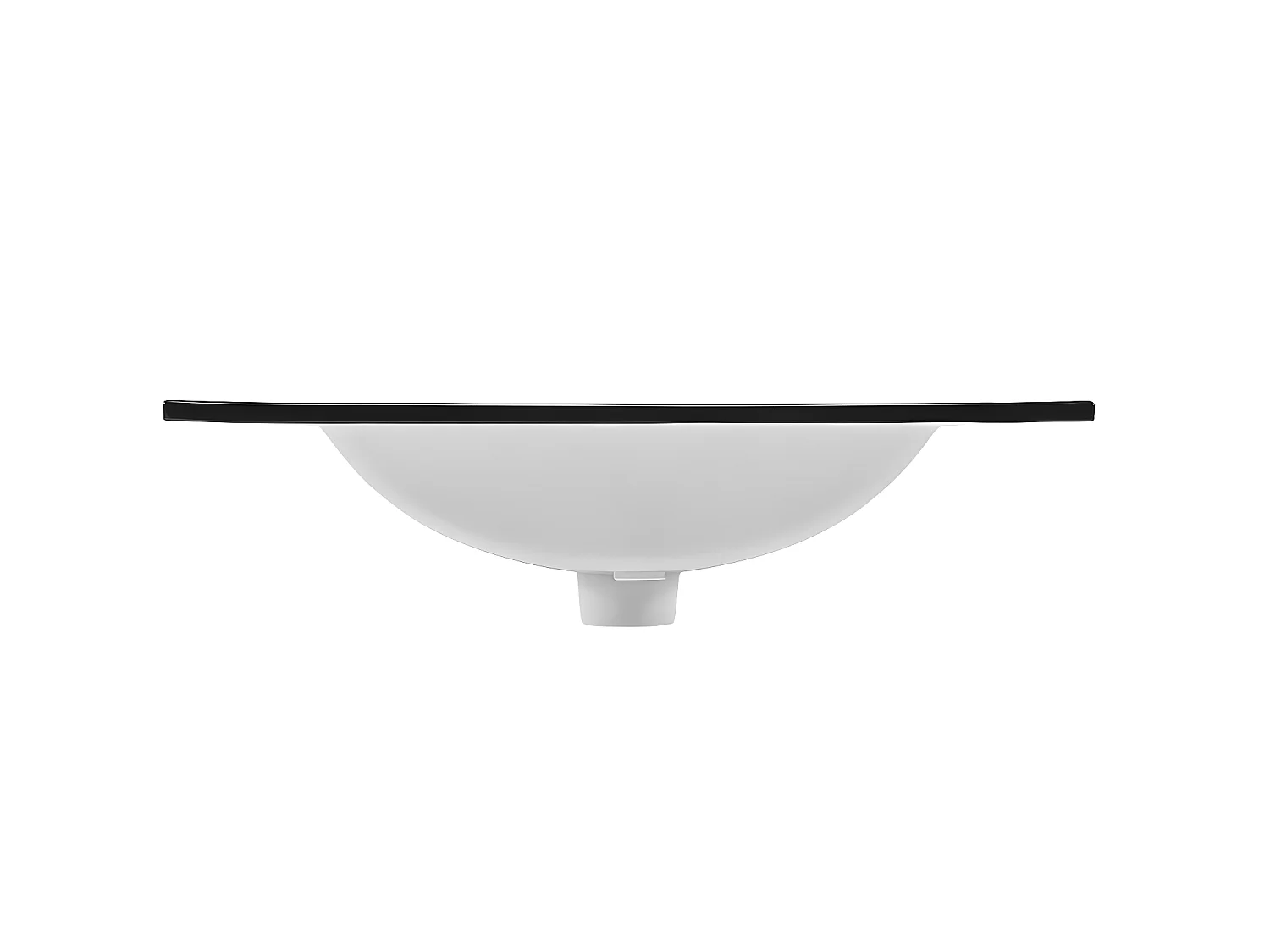 vasque rectangulaire noir à encastrer en céramique -  80 x 46 cm - LAVA