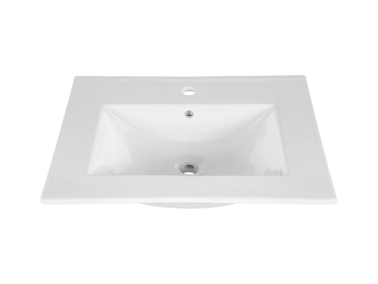 vasque rectangulaire blanche à encastrer en céramique -  60 x 46 cm - LAVA
