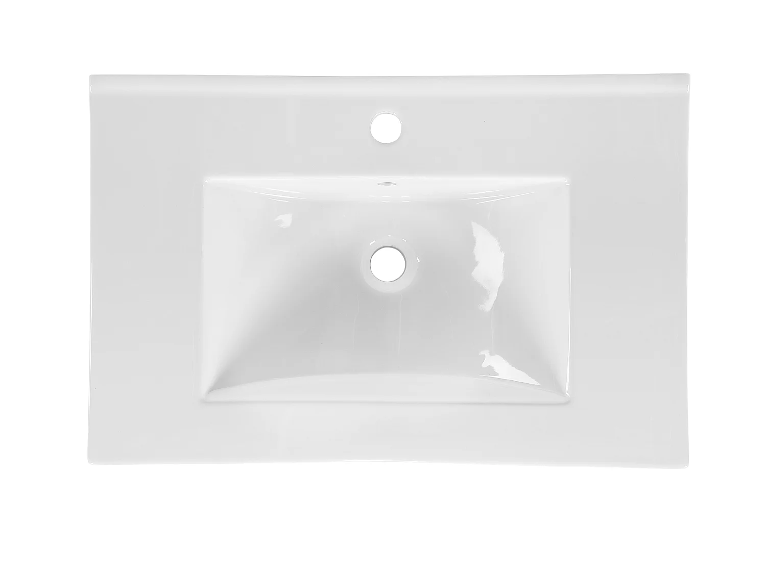 Vasque pour meuble 61 cm, à une cuve, blanc brillant