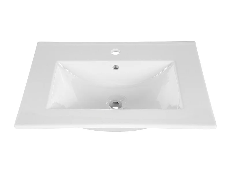 vasque rectangulaire blanche à encastrer en céramique -  60 x 46 cm - LAVA