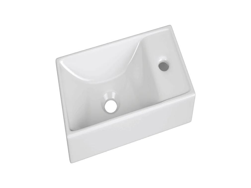 vasque rectangulaire blanche à encastrer en céramique - 40 x 9 cm - VEDEA
