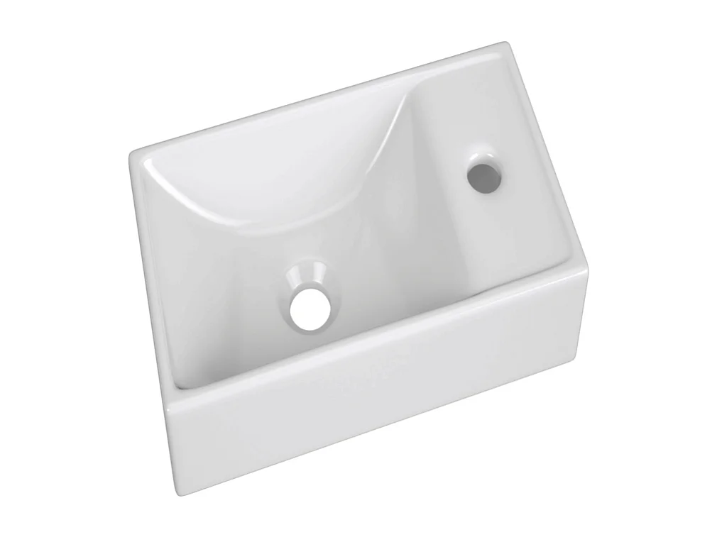 vasque rectangulaire blanche à encastrer en céramique - 40 x 9 cm - VEDEA