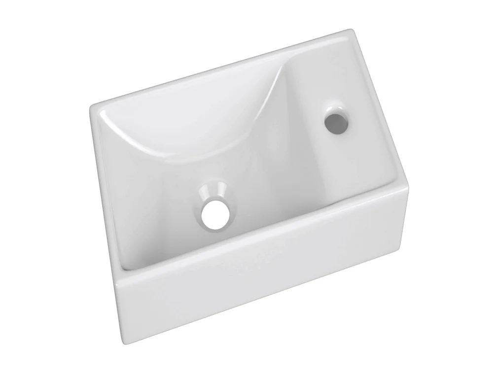 vasque rectangulaire blanche à encastrer en céramique - 40 x 9 cm - VEDEA