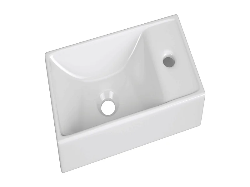 vasque rectangulaire blanche à encastrer en céramique - 40 x 9 cm - VEDEA