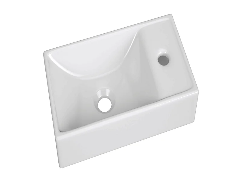 vasque rectangulaire blanche à encastrer en céramique - 40 x 9 cm - VEDEA