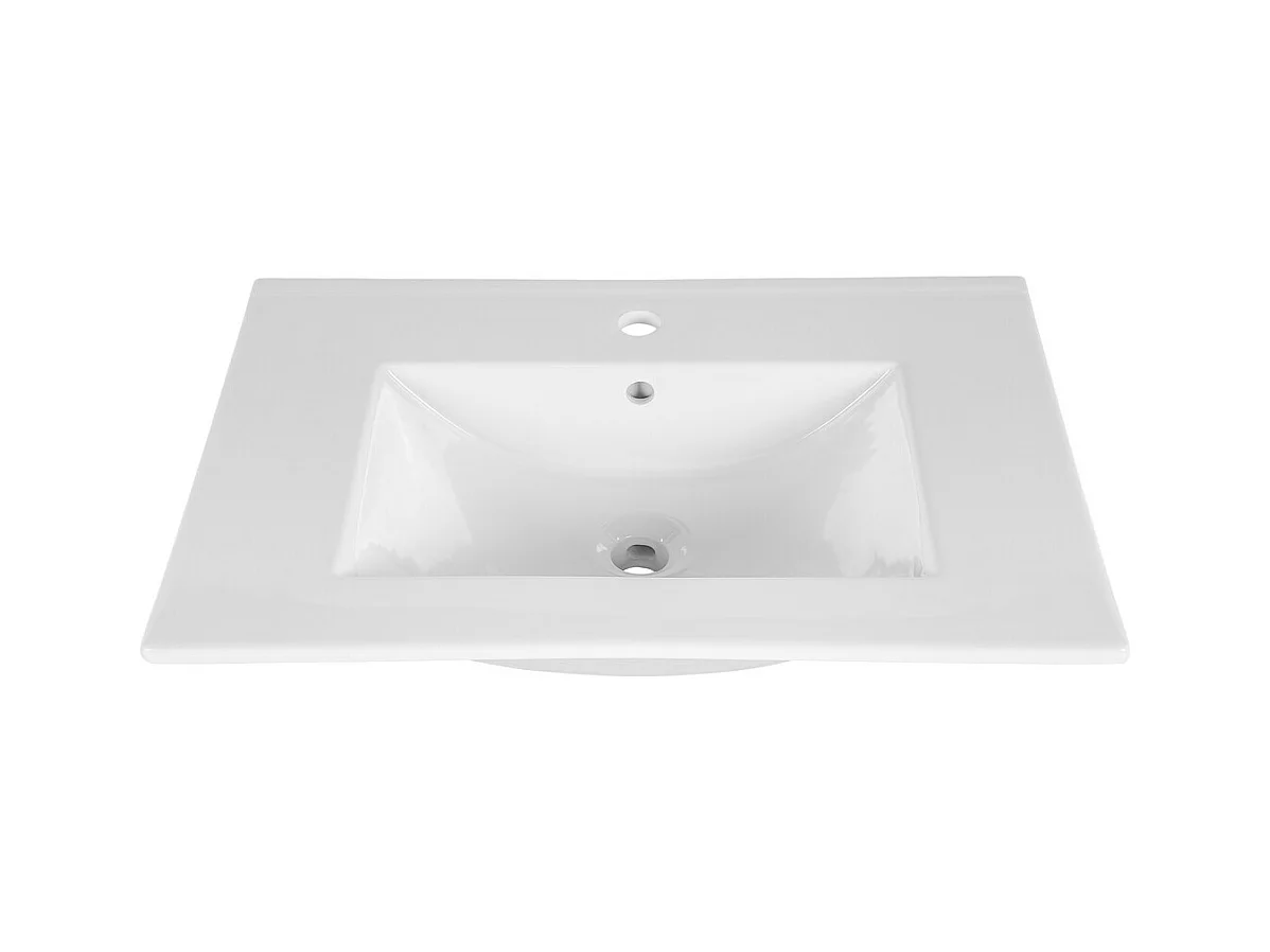 vasque rectangulaire blanche à encastrer en céramique -  80 x 46 cm - LAVA