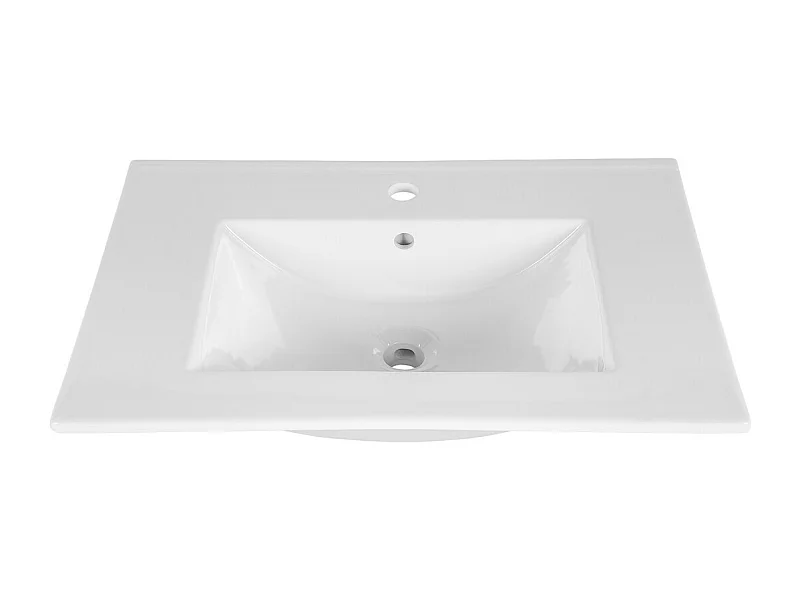 vasque rectangulaire blanche à encastrer en céramique -  80 x 46 cm - LAVA