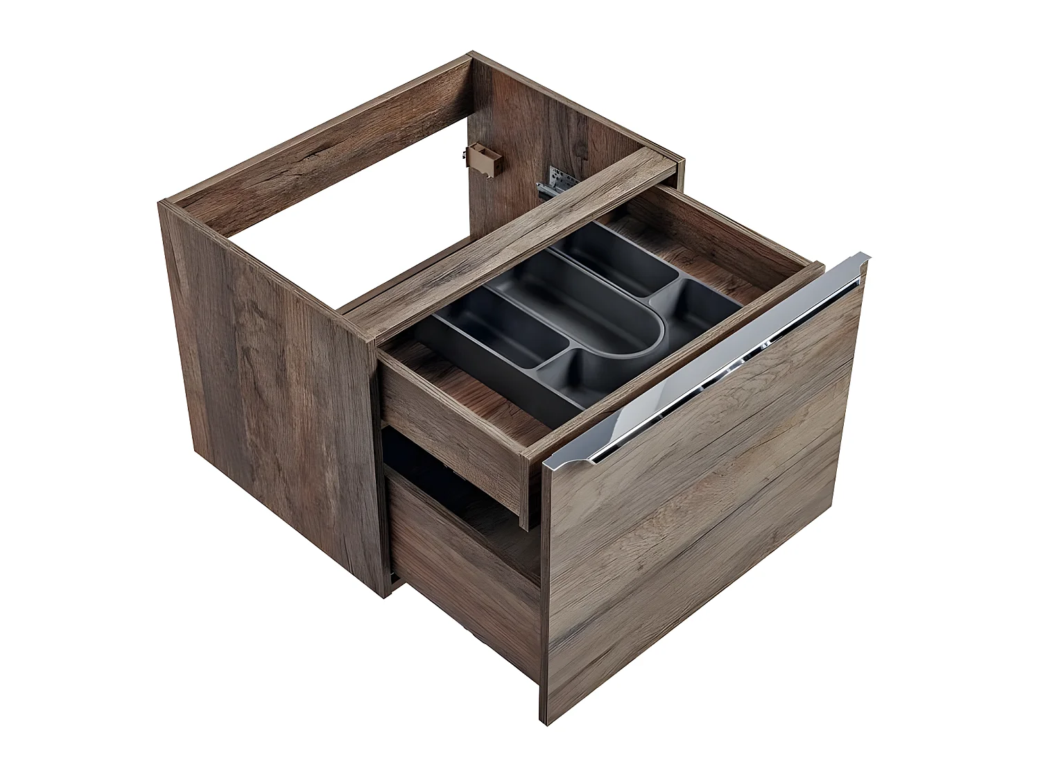 Meuble sous lavabo de salle de bain - Chêne Santa fe - L60-H46-P45,6 - KLAUS