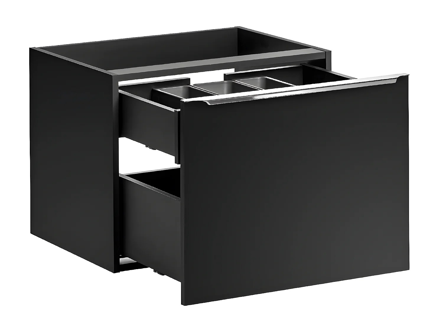 Meuble sous lavabo de salle de bain - Noir - L60-H46-P45,6 - KLAUS