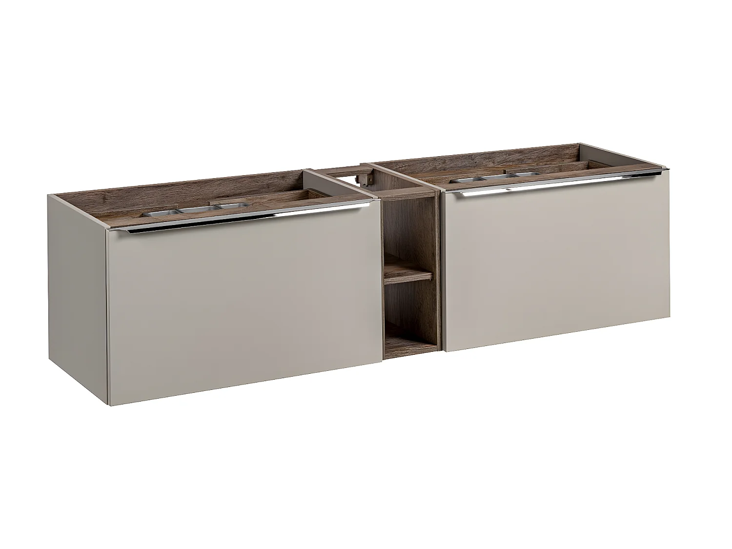 Meuble sous lavabo de salle de bain - Gris galet - L80-H46-P45,6 - KLAUS