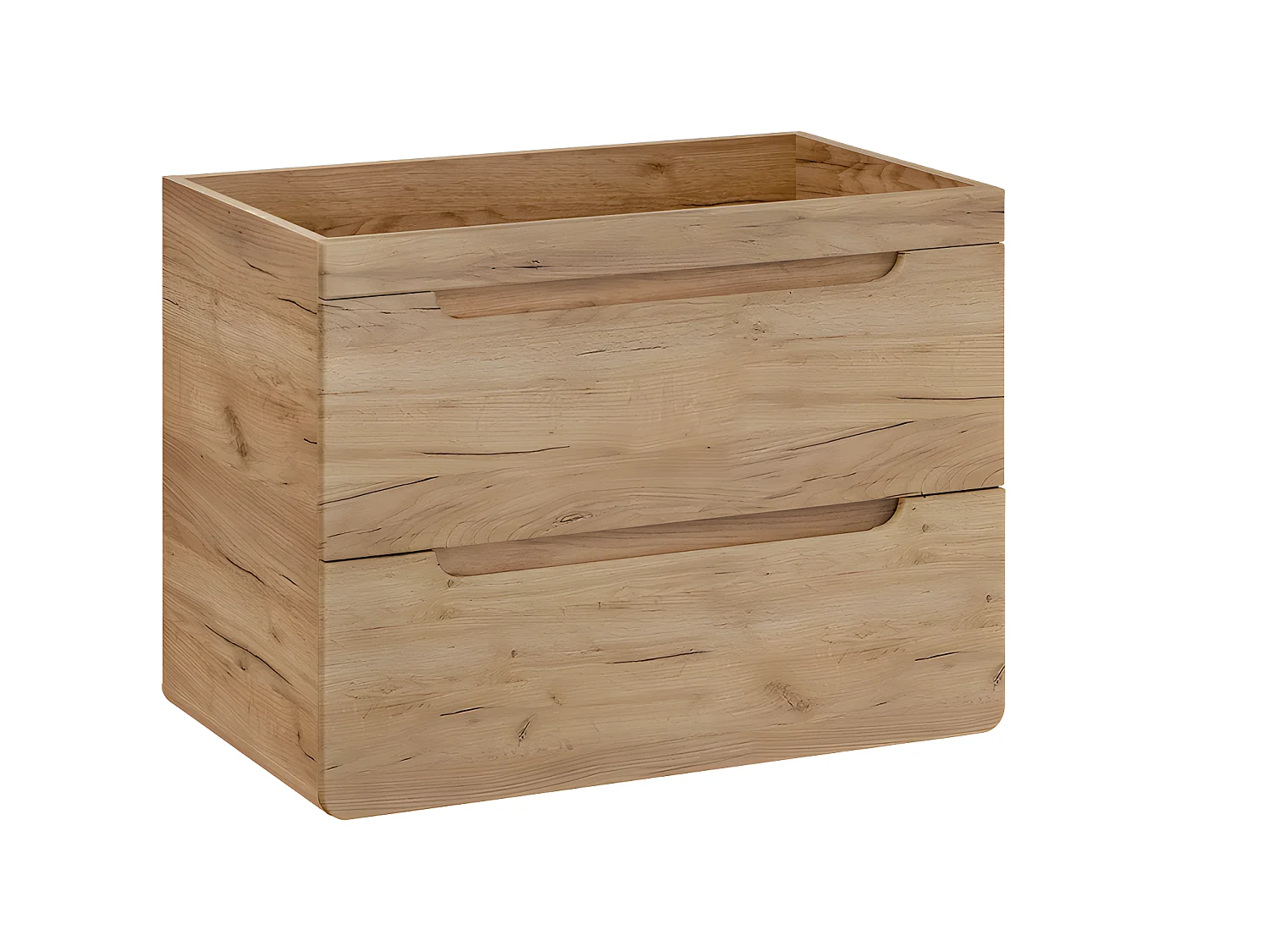 Meuble sous lavabo de salle de bain - Chêne artisanal doré - L60-H59-P46 - ARRIBA