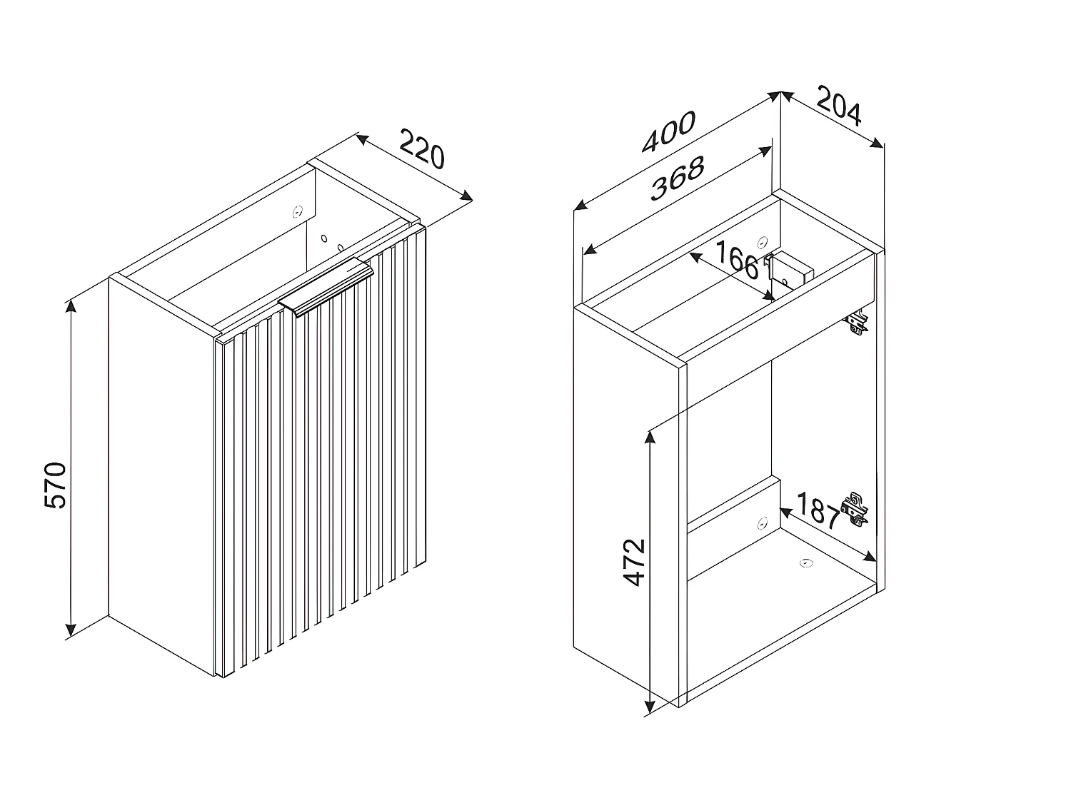 Meuble sous lavabo de salle de bain - Gris roche et chêne Wotan - L40-H57-P46 - LUXILO