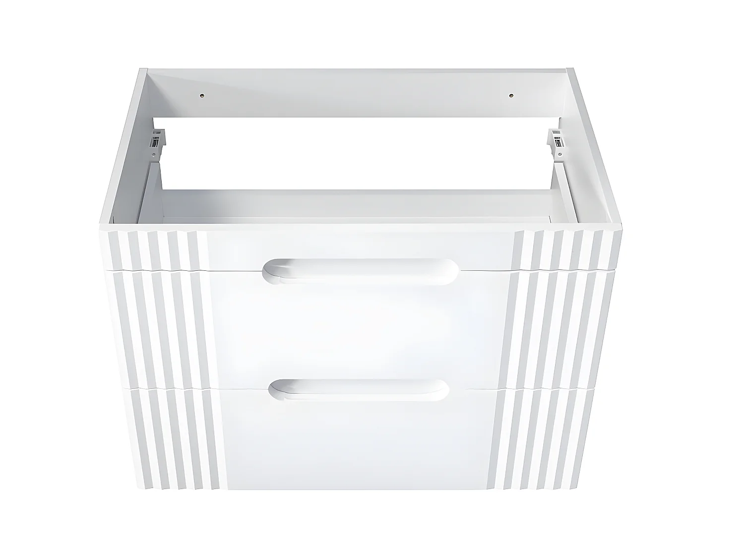 Meuble sous lavabo de salle de bain - Blanc alpin - L80-H62-P45,8 - FUJI