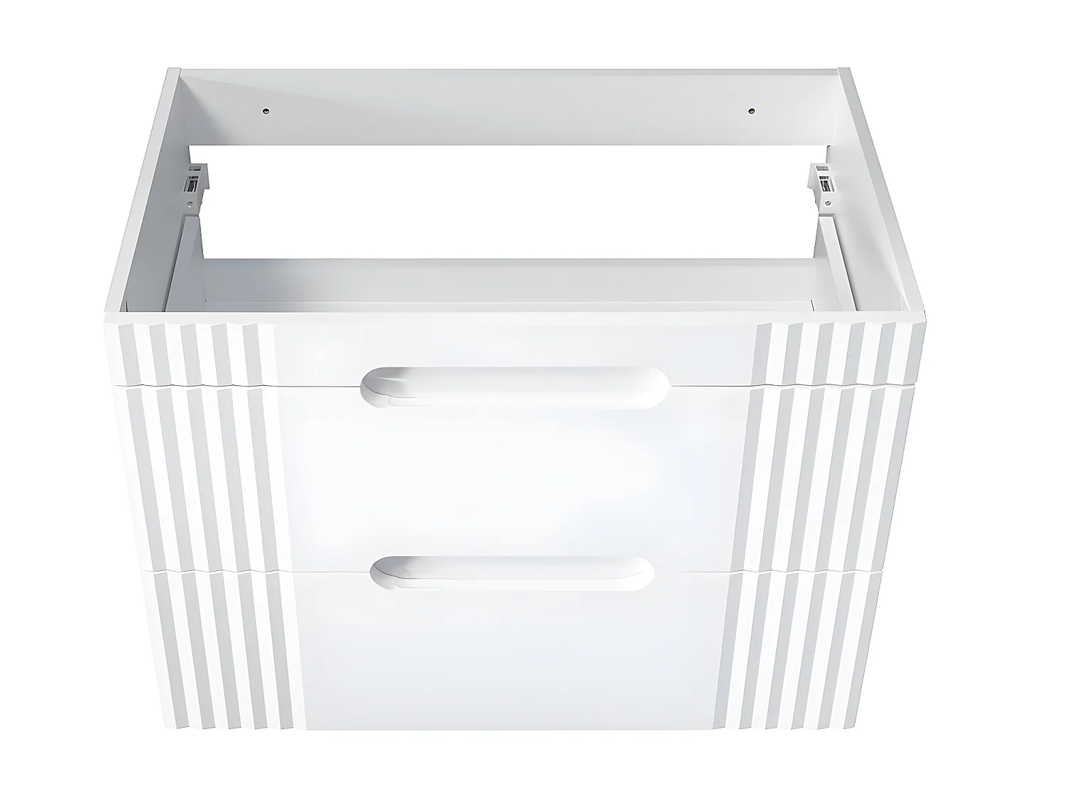 Meuble sous lavabo de salle de bain - Blanc alpin - L80-H62-P45,8 - FUJI