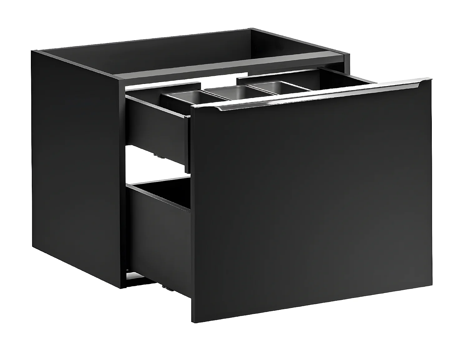 Meuble sous lavabo de salle de bain - Noir - L80-H46-P45,6 - KLAUS