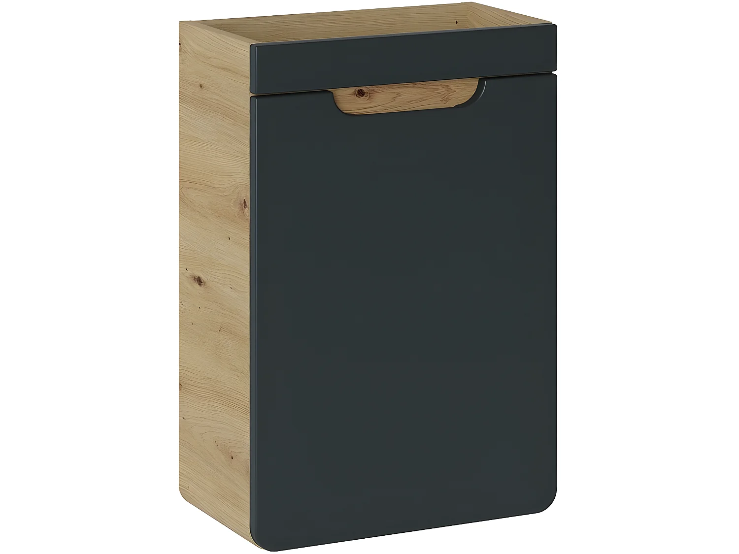 Meuble sous lavabo de salle de bain - Chêne artisanal doré et noir mat - L40-H60-P22 - ARRIBA