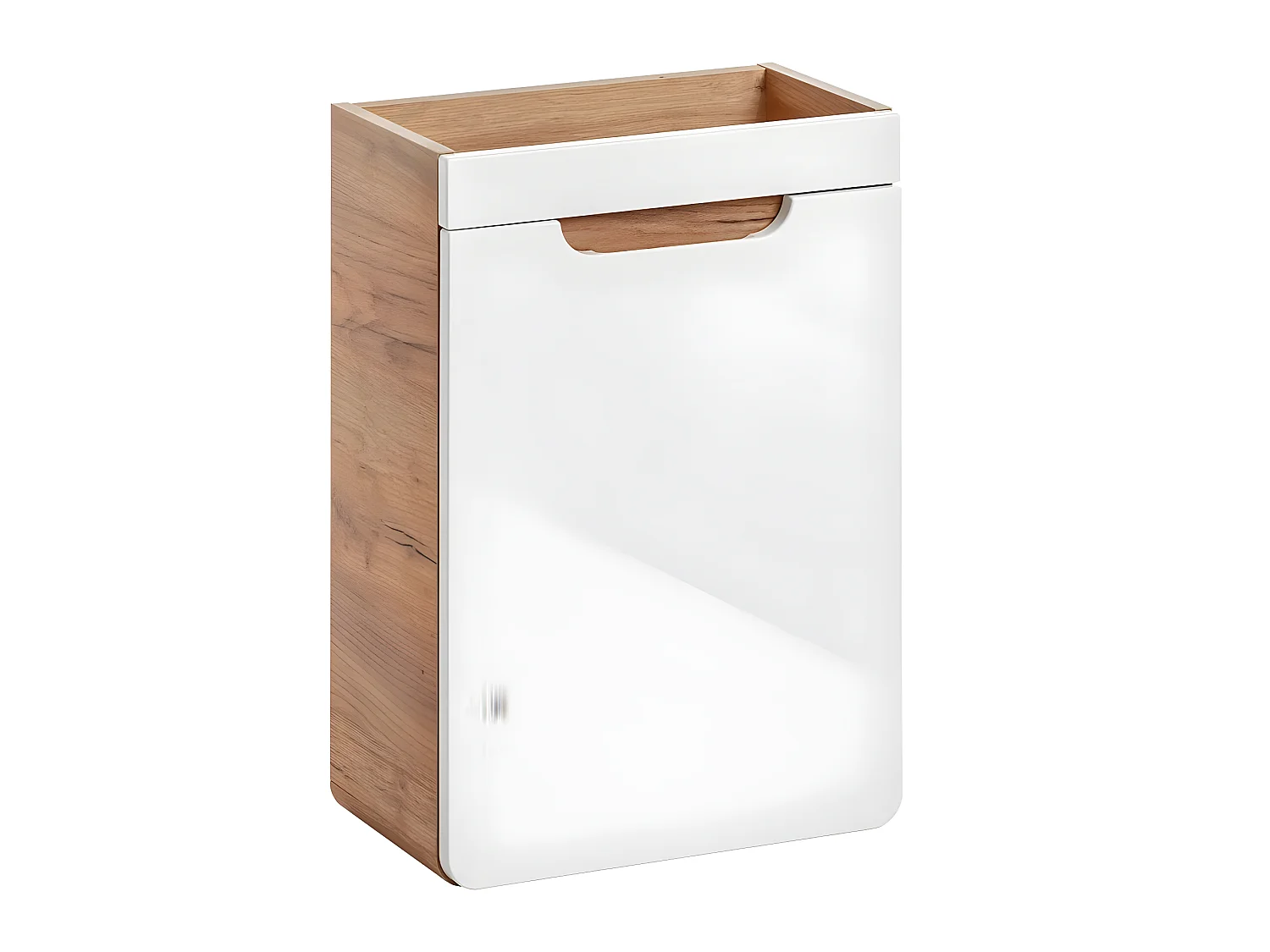 Meuble sous lavabo de salle de bain - Chêne artisanal doré et blanc brillant - L40-H60-P22 - ARRIBA