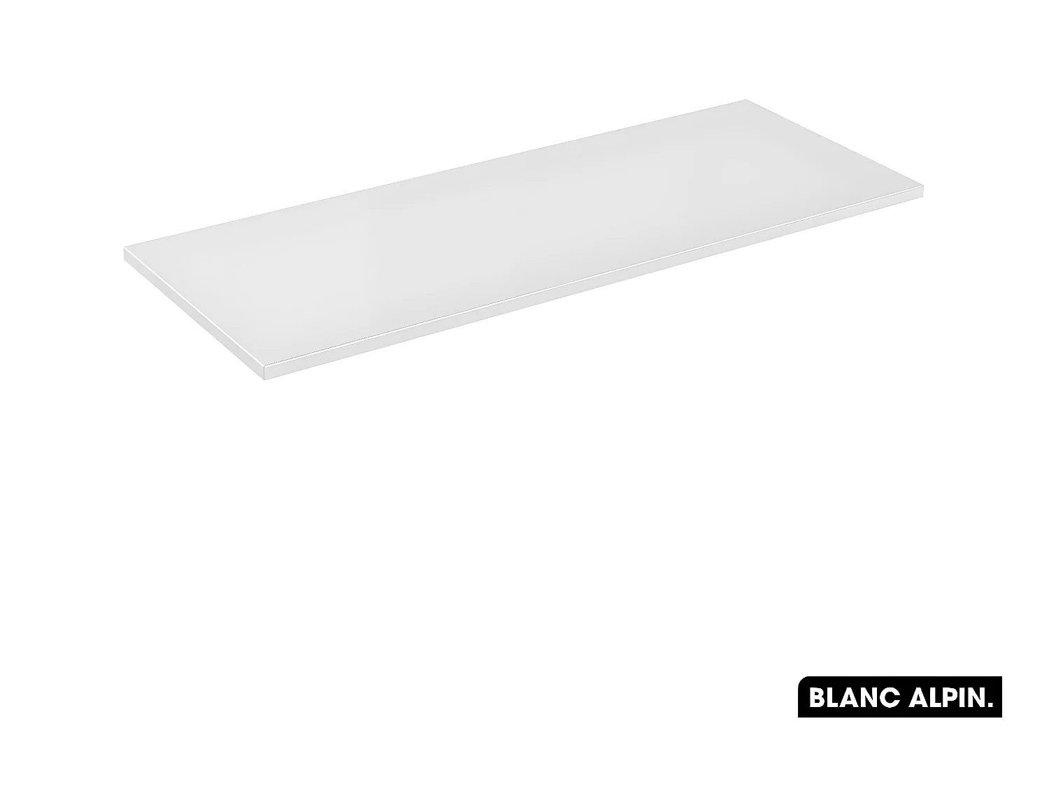 Plan de vasque en bois | BLANC ALPIN | L.160 x P.46 x H.2,5