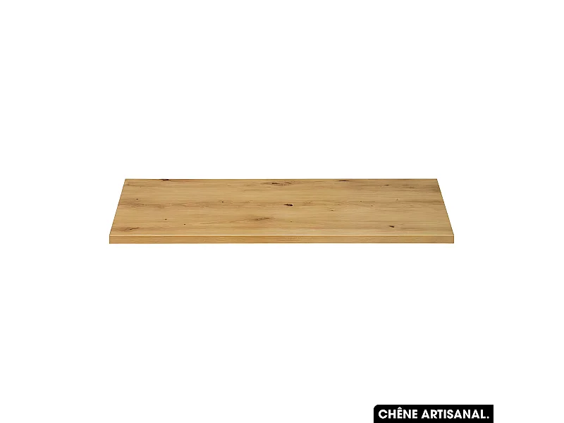 Plan de vasque en bois | CHÊNE ARTISANAL | L.80 x P.48 x H.2,5