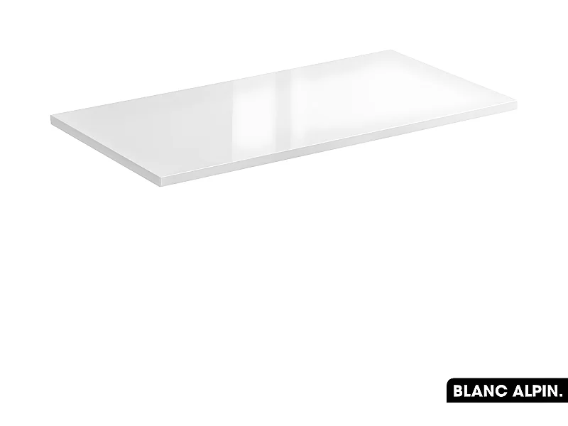 Plan de vasque en bois | BLANC ALPIN | L.100 x P.46 x H.2,5
