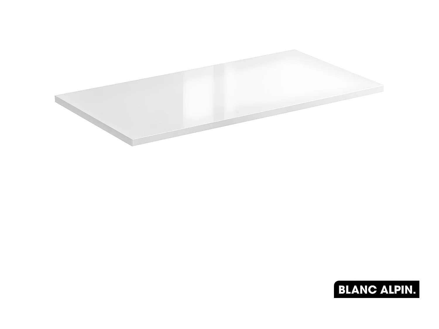 Plan de vasque en bois | BLANC ALPIN | L.100 x P.46 x H.2,5